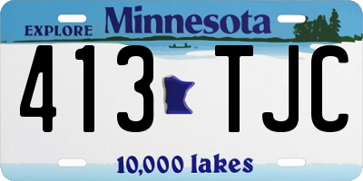 MN license plate 413TJC
