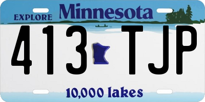 MN license plate 413TJP