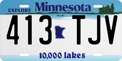 MN license plate 413TJV