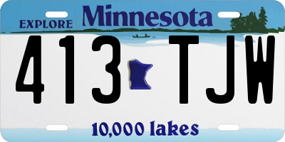 MN license plate 413TJW