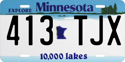 MN license plate 413TJX