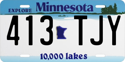 MN license plate 413TJY