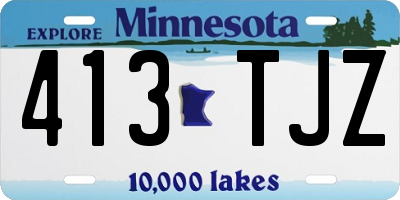 MN license plate 413TJZ