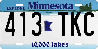 MN license plate 413TKC