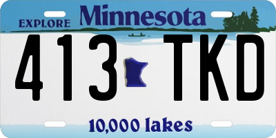 MN license plate 413TKD