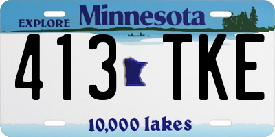 MN license plate 413TKE