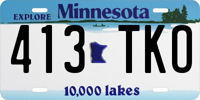 MN license plate 413TKO