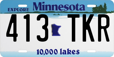MN license plate 413TKR