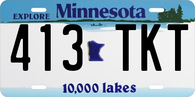 MN license plate 413TKT