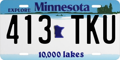 MN license plate 413TKU