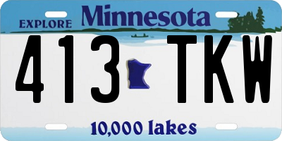MN license plate 413TKW