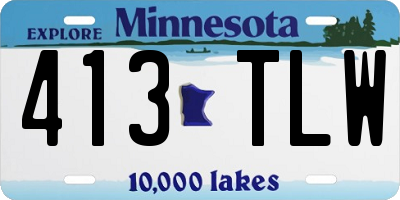 MN license plate 413TLW
