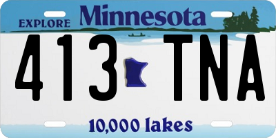 MN license plate 413TNA