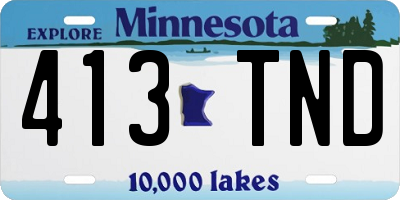 MN license plate 413TND