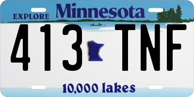MN license plate 413TNF