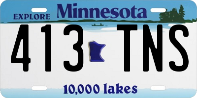 MN license plate 413TNS