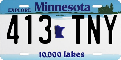MN license plate 413TNY
