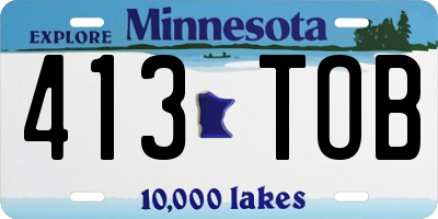 MN license plate 413TOB