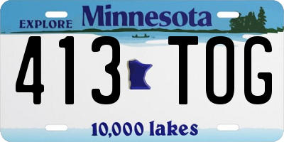 MN license plate 413TOG