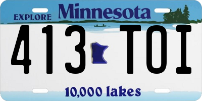 MN license plate 413TOI