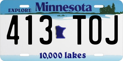 MN license plate 413TOJ