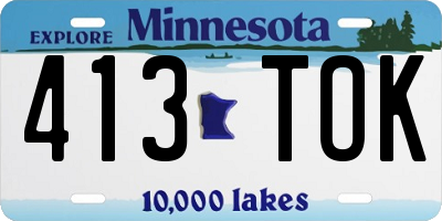 MN license plate 413TOK