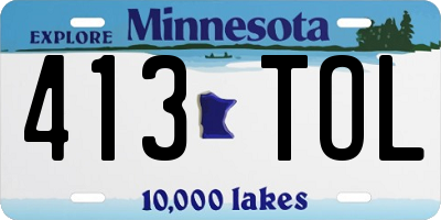 MN license plate 413TOL