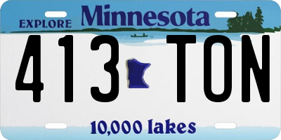 MN license plate 413TON