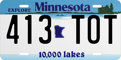 MN license plate 413TOT