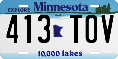 MN license plate 413TOV