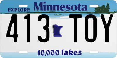 MN license plate 413TOY