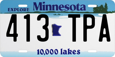 MN license plate 413TPA
