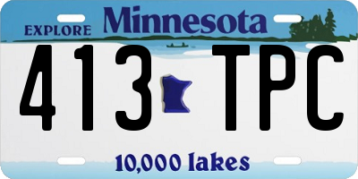 MN license plate 413TPC