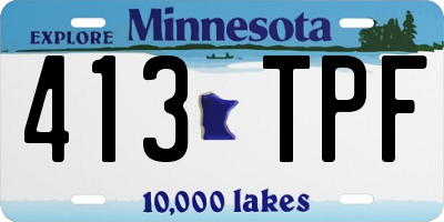 MN license plate 413TPF