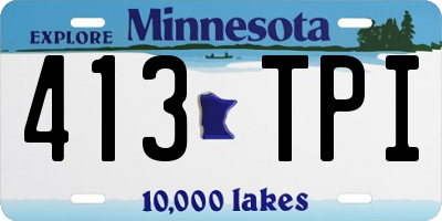 MN license plate 413TPI