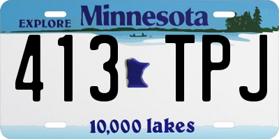 MN license plate 413TPJ