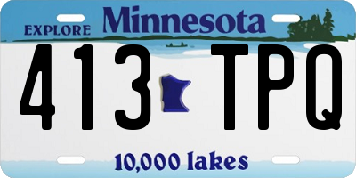 MN license plate 413TPQ