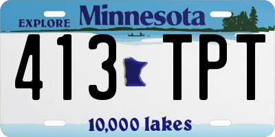 MN license plate 413TPT