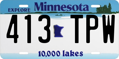 MN license plate 413TPW