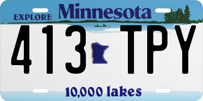 MN license plate 413TPY