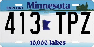 MN license plate 413TPZ