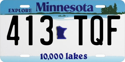 MN license plate 413TQF