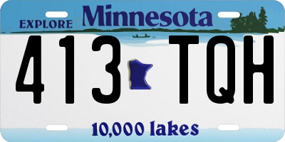 MN license plate 413TQH