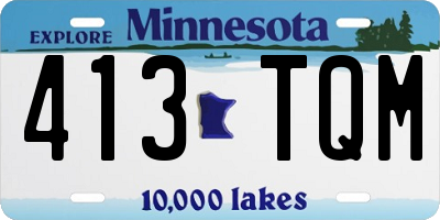 MN license plate 413TQM
