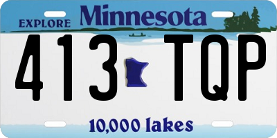 MN license plate 413TQP
