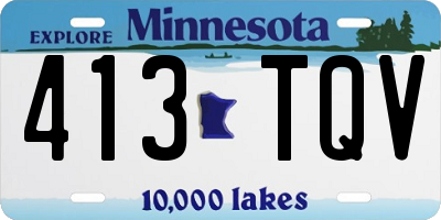 MN license plate 413TQV
