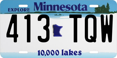 MN license plate 413TQW