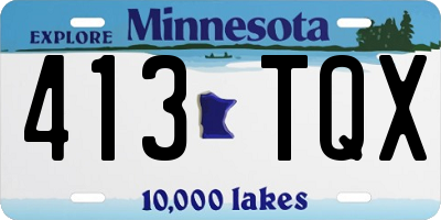MN license plate 413TQX