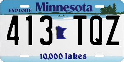 MN license plate 413TQZ