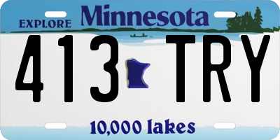 MN license plate 413TRY